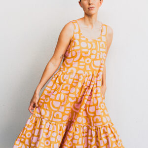 Details of a bright dress – Peppermint Sewing School – Free Pattern – Bardon Dress