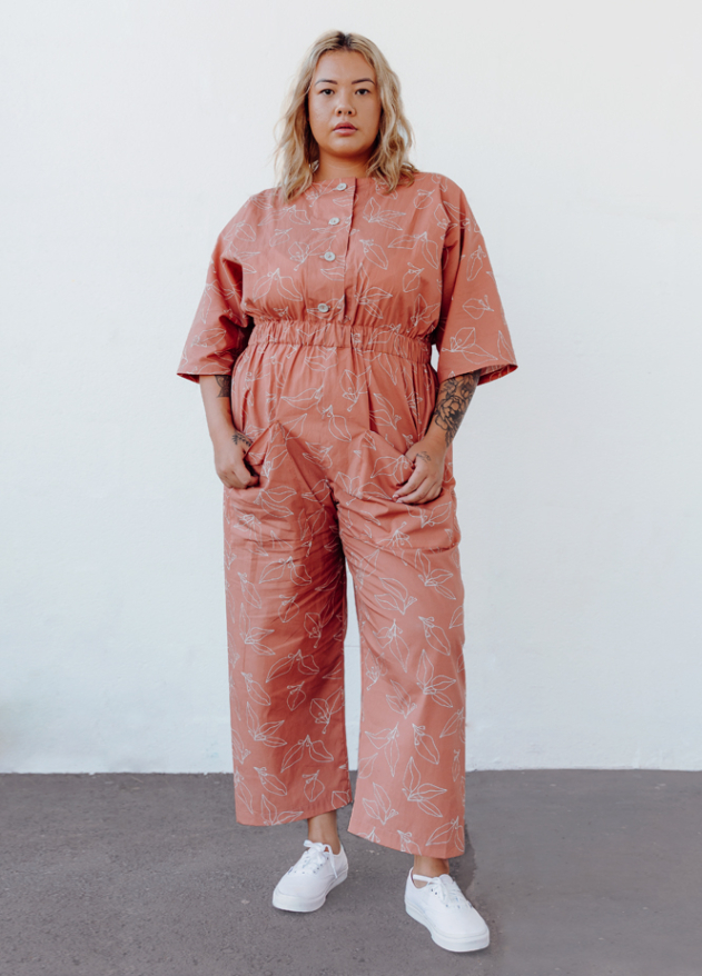 Peppermint Sewing School – Valley Jumpsuit – Free Sewing pattern worn by model