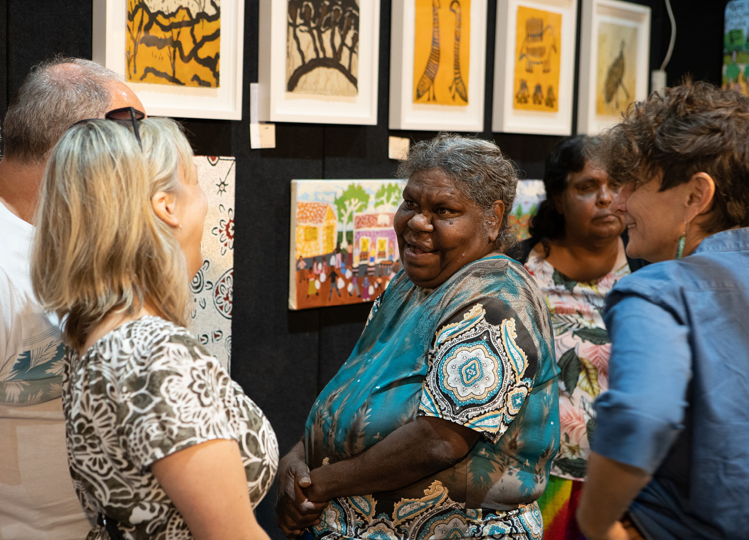 Tangentyere Artists and Yarrenyty Arltere Artists booth at the 2019 Darwin Aboriginal Art Fair, photo by Dylan Buckee 