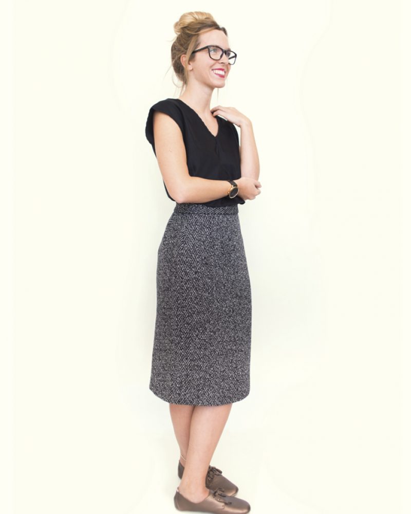 Peppermint sewing school Issue 26 wool pencil skirt