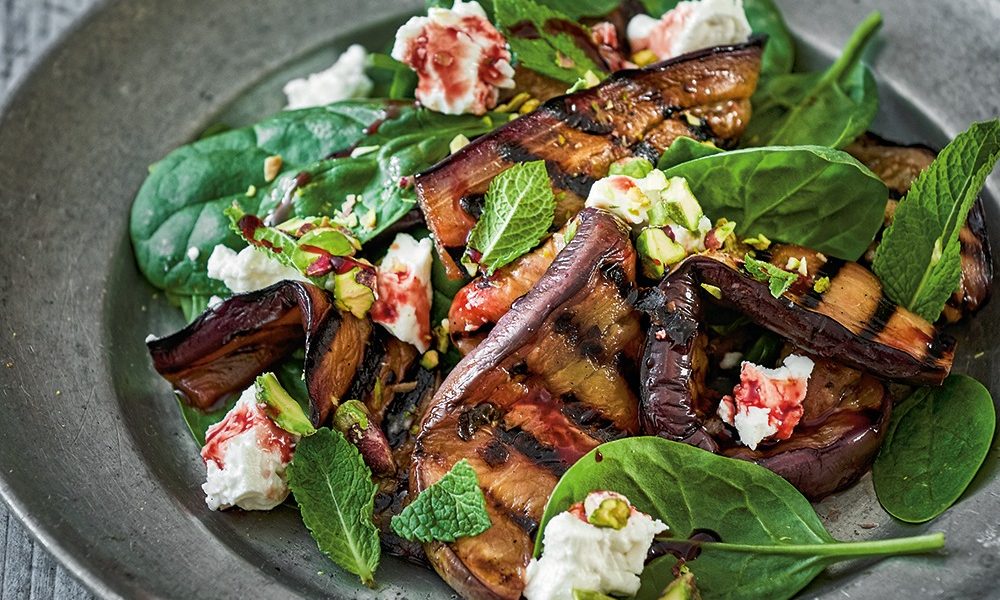 Warm salad of sweet and sour eggplants: Celia Brooks