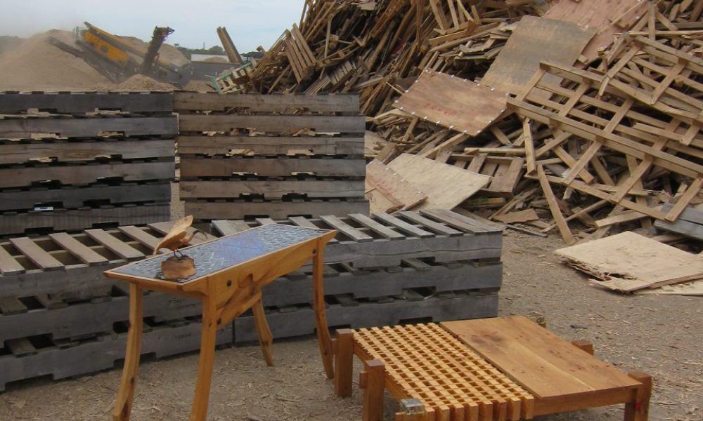 "Pallet Table" by Martin Davis and the 2003 piece "Ibis Table" by Rod Jones